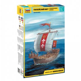   Zvezda 9018 Medieval ship Hansa Kogge 1/72 vitorláshajó makett